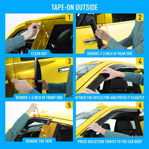Miniatura 7 de Deflectores de ventana extra duraderos, viseras de ventana con cinta adhesiva, protectores de lluvia para Mazda CX-5 2017-2026, viseras solares