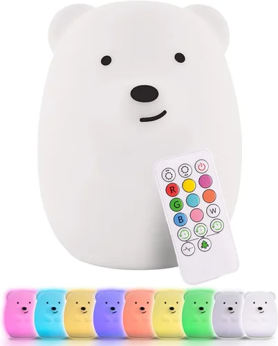 Miniatura 15 de Lumipets Pepper The Puppy Dog - Luz nocturna de silicona blanda para niños Bonita luz nocturna con control remoto y control táctil