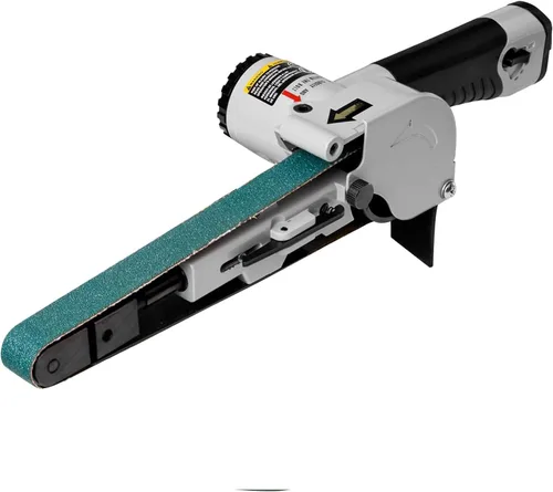 Miniatura 8 de Lijadora de banda de aire de 1/2" x 18" - Lijadora manual mini para todos los ángulos con 3 bandas (36/40/60#) Herramienta neumática industrial