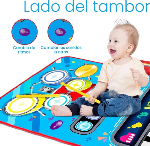 Miniatura 3 de Juguetes de bebé para niños de 1 año: Alfombra musical para bebés Juguetes para niños pequeños de 1 a 2 años - Piano y tambor de 2 en 1 Alfombra