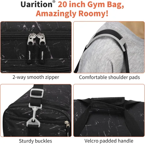 Miniatura 34 de Bolsa de gimnasio para hombre, 55 L, duradera, grande, para viajes, entrenamiento, fitness
