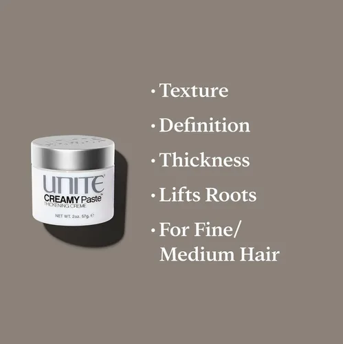 Miniatura 3 de UNITE Pasta cremosa para el cabello, pasta de peinado versátil para textura, definición y fijación construible, añade grosor y separación