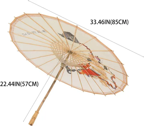 Miniatura 5 de THY COLLECTIBLES Sombrilla aceitada china hecha a mano impermeable del paraguas del papel 33" belleza china