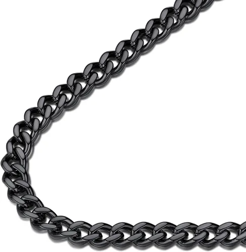 FindChic - Cadena de eslabones para hombre, chapado en oro de 18 quilates, acero inoxidable, negro, collar para hombres y niños, 14 a 30pulgadas, 8