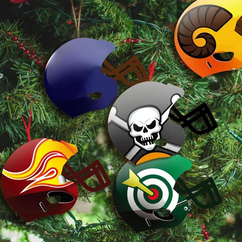 Miniatura 7 de Yookeer 32 piezas de madera para manualidades de fútbol sin terminar, casco de hockey de fútbol americano con recortes de madera para pintar
