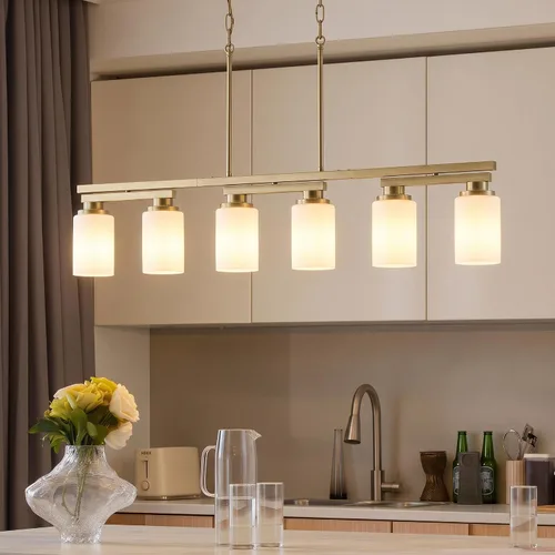 Miniatura 17 de 4 lámparas de isla de cocina y accesorios de iluminación de comedor de granja sobre mesa, colgante rústico ajustable para techo - Diseño giratorio