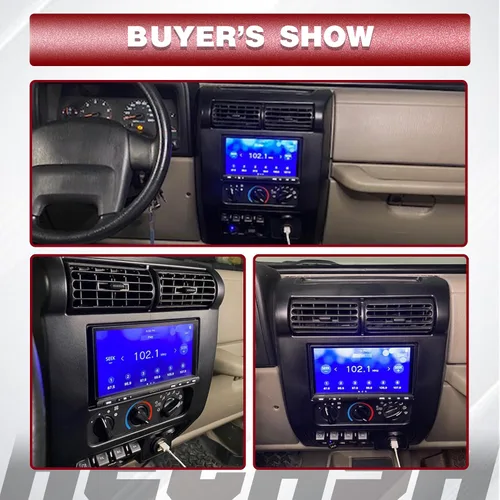 Miniatura 3 de HECASA Kit de tablero de doble DIN con arnés de cableado compatible con Jeep Wrangler TJ Radio Dash Bisel 2003-2006