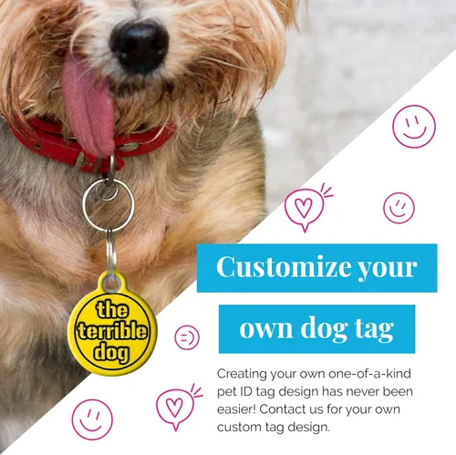 Miniatura 3 de Etiqueta de identificación personalizada para perros de servicio con revestimiento de polímero silencioso con información de identificación Perro