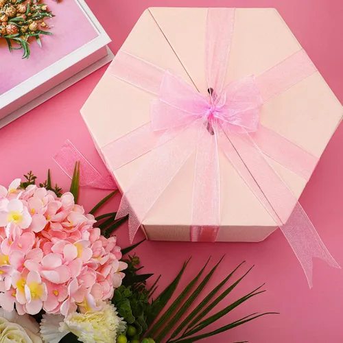 Miniatura 4 de WILLBOND Cinta de organza de 50 yardas, estilo Pascua, de gasa, transparente, color rosa polvorienta, manualidades para el día de Pascua, boda