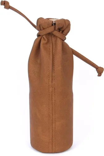 Miniatura 3 de Soporte para brochas de maquillaje de viaje, bolsa vegana hecha a mano, bolsa de piel sintética, organizador de maquillaje marrón, organizador