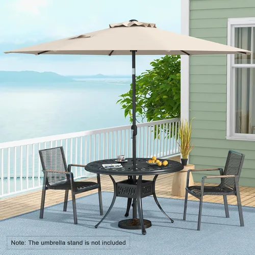 Miniatura 3 de HAPPYGRILL 9FT Patio Umbrella Outdoor, Outdoor Table Umbrella w/Push Button Tilt and Crank,Sturdy Ribs, Sun Canopy Market Umbrellas for Patio Pool