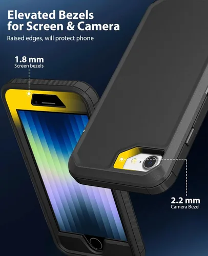 Miniatura 4 de Jelanry para iPhone 5/ 5S/ SE 1ª Generación (2016) Funda de uso rudo resistente a prueba de golpes de doble capa, carcasa protectora deportiva