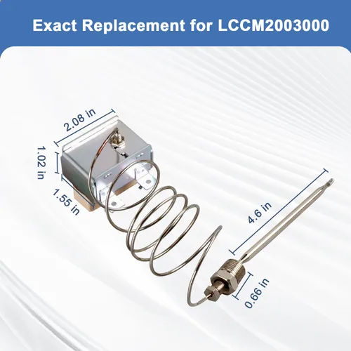 Miniatura 2 de Interruptor de freidora de termostato de límite alto 1177 actualizado 3/8 "Mpt 450°F Compatible con ATOSA 301030005 Imperial ROBERTSHAW Equipo