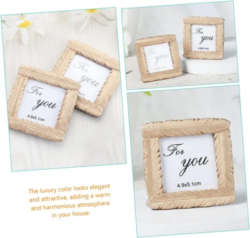Miniatura 2 de NOLITOY Carpeta de fotos pequeña, 8 unidades, juego dorado, decoración antigua, decoración de mesa, marcos de pósteres pequeños para colgar