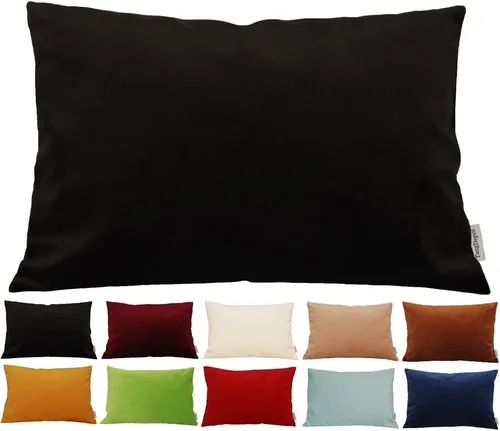 Miniatura 95 de TangDepot - Funda de almohada lisa de terciopelo, funda de cojín supersuave de lujo, muchas opciones de colores y tamaños