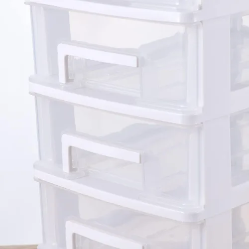 Miniatura 5 de PATKAW Contenedores de almacenamiento de plástico, cajones organizadores de cinco capas, 1 unidad de 12.4 x 8.3 x 6.0 in, gabinete de almacenamiento