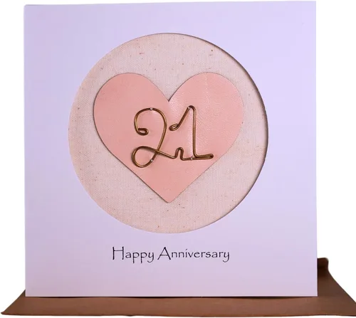 Miniatura 15 de Camellia Bees Tarjeta de aniversario de boda del primer año para ella él, tarjeta de aniversario hecha a mano para esposa, marido, pareja (1st)