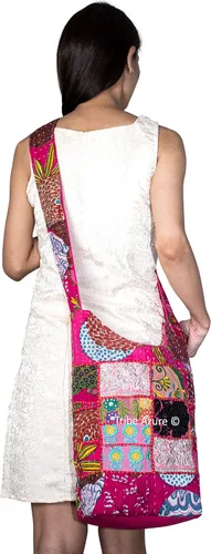 Miniatura 4 de Tribe Azure - Bolso bandolera de lona para mujer, estilo hobo, floral, para verano, bohemio