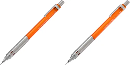 Miniatura 5 de Pentel Arts GraphGear 300 - Portaminas (0.012 in), línea extrafina, 1 paquete, barril naranja