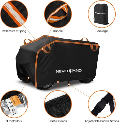 Miniatura 2 de NEVERLAND Funda impermeable para cuatrimoto de 4 ruedas con hebilla, a prueba de polvo, anti rayos UV, resistente al viento, para todo
