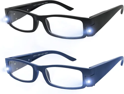 Miniatura 7 de Yogo Vision Reading Glasses with Light Bright LED Lighted Magnifier Nightime Reader Women Men Lighted Eye Glasses 2pk