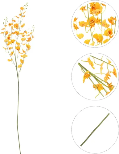 Miniatura 9 de ORFOFE Artificial Real Touch Oncidium Flor Falsa Decoración Casa Jarrón Decorativo DIY Accesorio