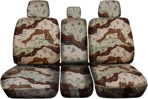 Miniatura 21 de Fundas de dos tonos para asiento de camionetas Ford F150 (butaca dividida 40/20/40 frontal) con consola o apoyabrazo, con o sin cinturones
