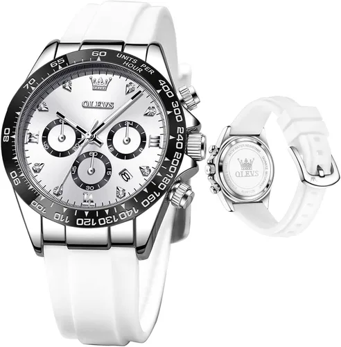 Miniatura 11 de OLEVS Relojes de diamante de lujo pequeños para mujer - Pulsera de acero inoxidable, impermeables, analógicos, luminosos, con fecha, relojes