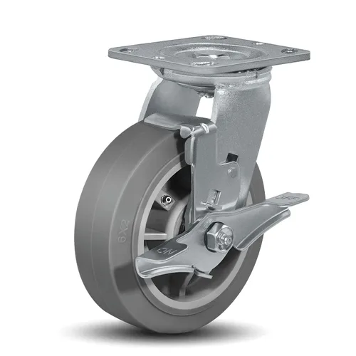 Miniatura 47 de Ruedas giratorias de alta resistencia 4x2, ruedas industriales, ruedas de goma (banda de rodadura plana), juego de 1 con capacidad de hasta 450