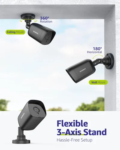Miniatura 7 de SANNCE FHD 1080p 2MP Cámara de seguridad con cable para el hogar con visión nocturna EXIR de 100 pies, cámaras de vigilancia impermeable IP66