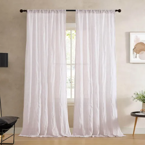 Miniatura 17 de French Connection - Cortina para ventana, juego de 2 paneles, semitransparente, decoración moderna del hogar, cortinas para sala de estar, comedor