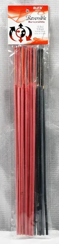 1 paquete de varillas de incienso reversibles rojo/negro (10 rojo/10 negro) de 9 pulgadas de largo (20 varillas por paquete)