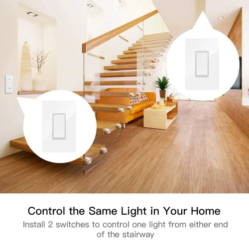 Miniatura 3 de TREATLIFE Paquete de 4 interruptores inteligentes de 3 vías, interruptor de luz inteligente WiFi de 2.4 GHz, funciona con Alexa, Google Home