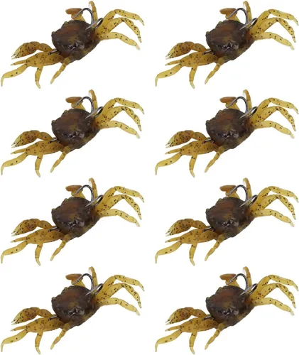 Señuelos artificiales de cangrejo, 8 cebo suave con ganchos, cebo de cangrejo de 5.1 pulgadas, 1.2 onzas, simulación para entusiastas de la pesca de