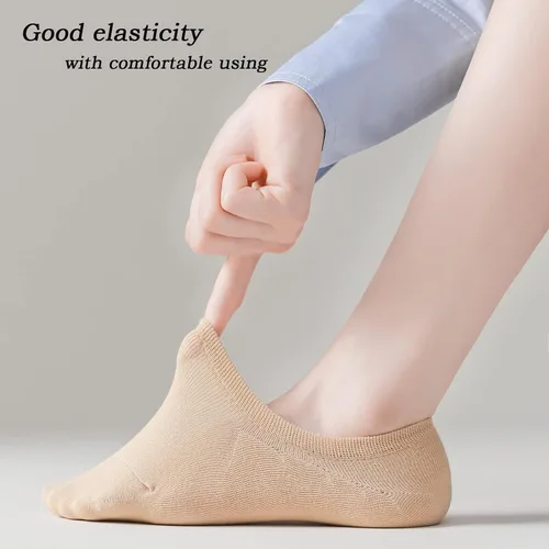 Miniatura 5 de JORMATT Calcetines invisibles para mujer, de algodón, de corte bajo, planos, antideslizantes, 12 pares, 6 pares