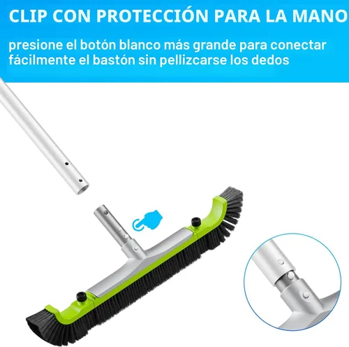 Miniatura 4 de Sepetrel Cabezal de cepillo de piscina de 20 pulgadas para limpiar paredes, cepillos de limpieza de piscina para enterrado/sobre el suelo