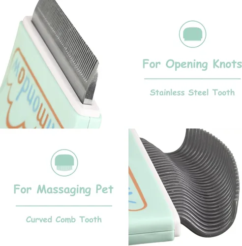 Miniatura 3 de Peine para gatos, cepillo para pelar y arreglar, depilación masajeadora, peine de concha para gatos, perros, cachorros, conejos, conejos, fácil