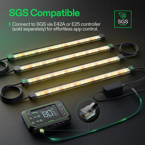 Miniatura 7 de VIVOSUN Lumaray - Barras de luz LED de crecimiento de 16 pulgadas (4 bares), iluminación lateral de espectro completo con 60% de luz roja de hasta
