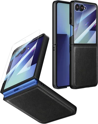 Miniatura 11 de Foluu para Samsung Galaxy Z Flip 5 5G Funda, Funda de Cuero, Cuero PU + Carcasa Rígida de PC Ultra Delgada Slim Duradera Funda Protectora