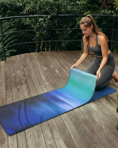 Miniatura 2 de Eunzel Toalla de yoga caliente, antideslizante, absorbente de sudor, toalla de yoga impresa con puntos de agarre para yoga caliente, pilates