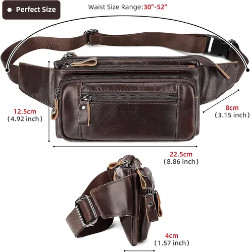 Miniatura 5 de HUMERPAUL Bolso bandolera para hombre y mujer, Café, Moderno