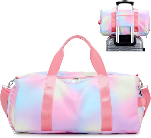 Miniatura 3 de Mochila deportiva de lona para viaje o gimnasio, para hombre y mujer, con compartimento para zapatos y bolsillo para cosas húmedas