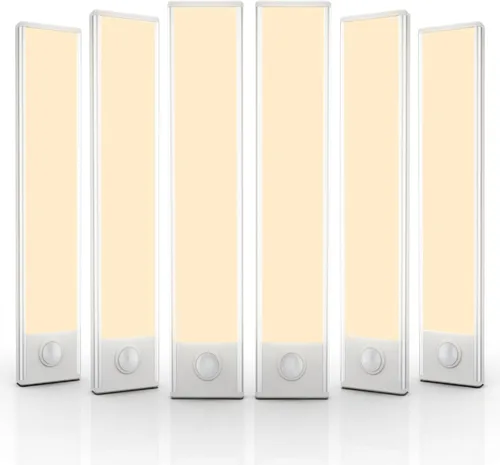 Miniatura 11 de Paquete de 6 luces inalámbricas para debajo del gabinete, 32 luces LED recargables con sensor de movimiento para interiores, luces magnéticas Luz
