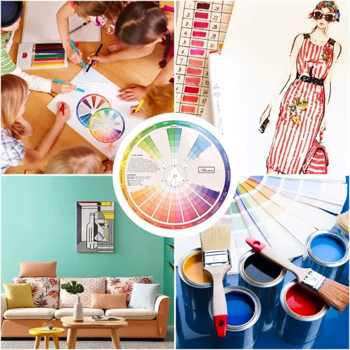 Miniatura 5 de Rueda de colores creativos, guía de aprendizaje de mezcla de pintura, herramienta de enseñanza de clase de arte para maquillaje, tabla de mezcla
