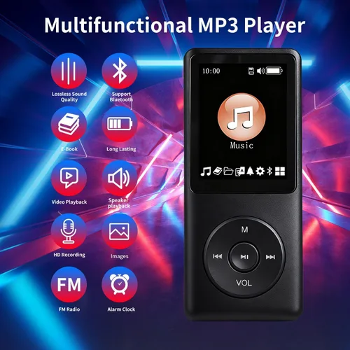 Miniatura 2 de Reproductor de MP3 con Bluetooth, reproductor de música portátil para niños, con altavoz HD integrado, grabadora de voz, sonido de alta fidelidad