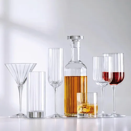 Miniatura 8 de Luigi Bormioli Bach - Vasos altos acanalados, fabricados en Italia (juego de 4), vasos de barra de 16.5 onzas con base pesada, bordes cortados