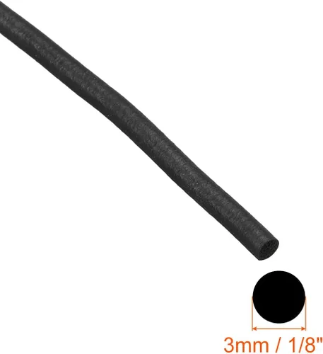 Miniatura 2 de uxcell Tira de sello de goma de espuma, 3mm (1/8") de diámetro, 10 metros (32.81 pies) de largo, EPDM redondo para sellos de bricolaje, almacenes