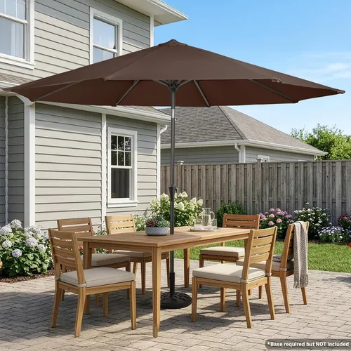 Miniatura 7 de Pure Garden - Sombrilla redonda de 9 pies para patio, inclinación automática, manivela fácil, toldo ventilado para exteriores, para terraza, balcón