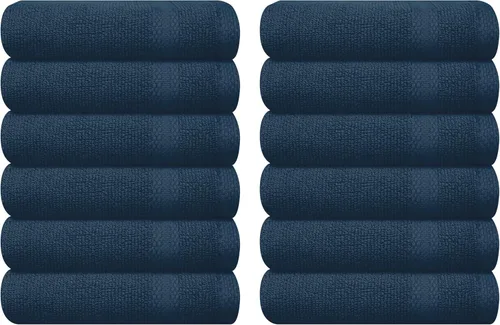 Miniatura 12 de GLAMBURG - Juego de 12 toallas faciales ultrasuaves de 13 x 13 pulgadas, 100% algodón, duraderas y altamente absorbentes, ideales para baño, cocina