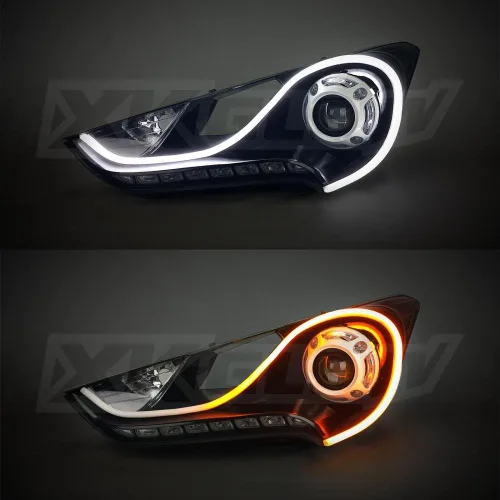 Señal de giro secuencial LED, para cambio de sentido, 2 unidades, señal de giro DRL para faros delanteros, focos personalizados para faros delanteros
